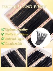 240pcs 30D+40D+50D/60D+80D+100D Mixed Plush Eyelash Extension Set, Individual Eyelash Extension Pieces For Length, Volume And Curl, 10-16mm Mixed Tray Lashes, Wedding Bridal Makeup Tools, Black Eyelash Extension Set, Large Capacity Personal Eyelash Extension Book, Suitable For Home Use, Black Single Cluster Lashes For Daily Makeup, Upgraded Gift Box Eyelash Clusters, Eyelash Clusters, Single Lashes, False Eyelashes - View 6