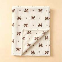 1pc Bowknot Pattern Soft Baby Blanket, Comfortable Baby Cover Blanket - Many - View 6