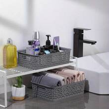 5PCS Multi-Functional Plastic Storage Baskets, Durable, Easy To Use, Versatile, Flexible, Perfect For Closets, Cabinets, Shelves, Bedrooms, Bathrooms, Living Rooms, Classrooms, Kitchens, Offices, Vanity And Worktops - 5pcs - View 4