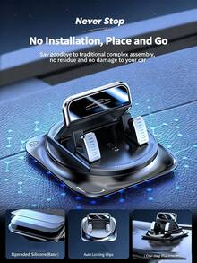 Adhesive Rotatable Car Dashboard Phone Holder, Anti-Slip Clamp Arm Universal Car Navigation Fixed Support Bracket, Secure Adhesive Base With Easy-To-Adjust Viewing Angle, Stable Anti-Slip Grip Structure That Won't Damage Device, Compatible With Most Portable Electronic Device Sizes, Used For Fixed Phone Navigation Placement During Driving, Minimalist Design Fits Various Car Interior Styles - Multicolor - View 2