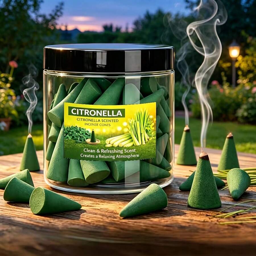 Large Citronella Scented Incense Cone, 4cm Tall Lemongrass Incense Tower, Strong Aroma, Long Burning, Aesthetic Smoke Effect, Ideal For Purification, Meditation, Yoga, Reading