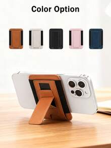 EIGIIS 1pc Magnetic Phone Wallet With Expandable Stand, Holds Up To 3 Cards, Suitable For Various Occasions, Perfect Gift For Husband, Father Or Mother - Multicolor - View 5