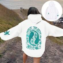Whale Shark Hoodies For Teen Girls |   Ocean Graphic Preppy Sweatshirts Oversized Y2k Pullover Tops Long Sleeve Fall Outfits - #05 White - View 6