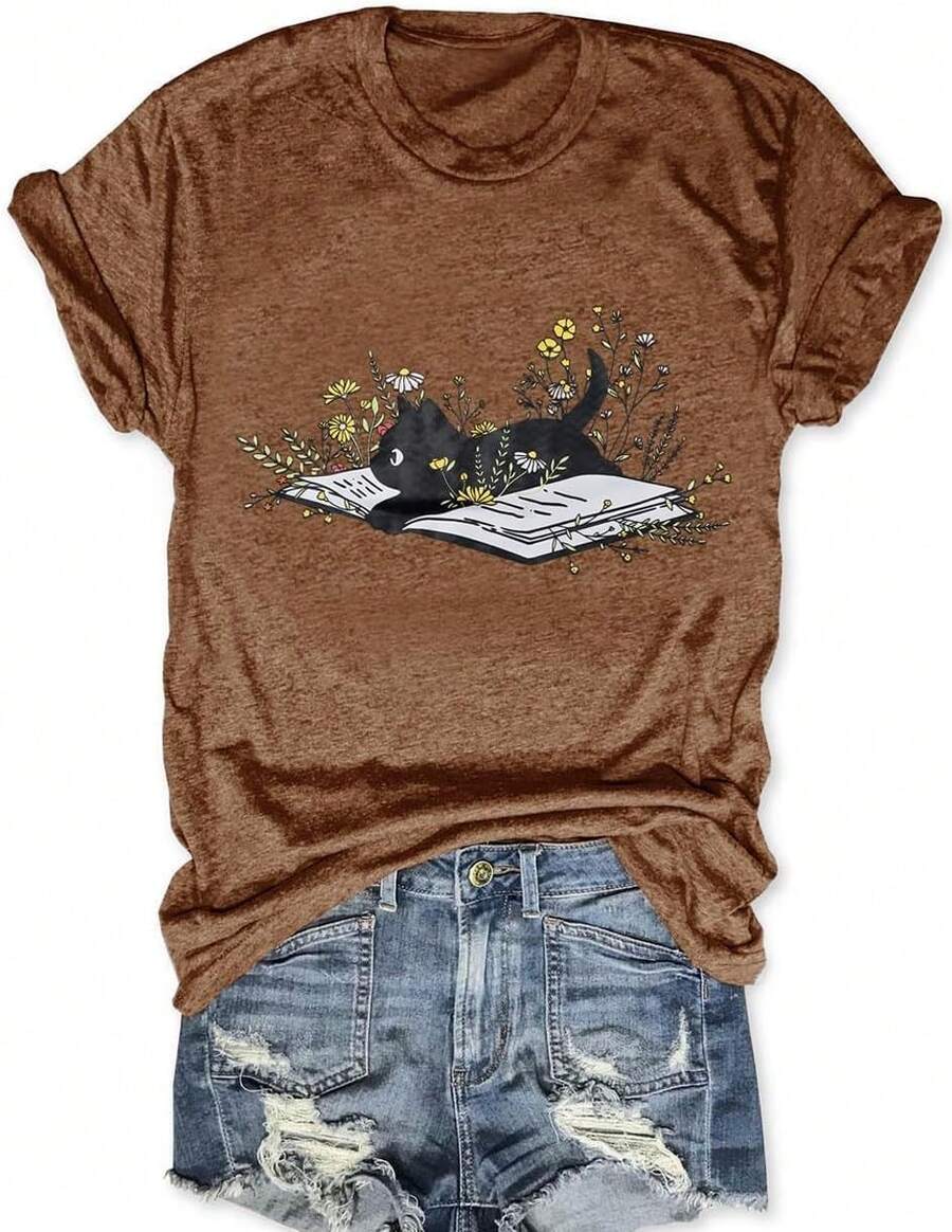 Women T-Shirts - F-棕色 - 查看 1
