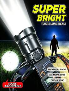 High Power Long Range LED Headlight Telescopic Zoom Headlamp Fishing Light Camping Flashlight - Star - View 3