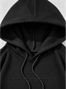 1PC Women's Fashion 100% Cotton Hoodie, 270g Heavy Cotton,  Brand Retro Street Print Fashion Hoodie, Women's Drawstring Hoodie With Drawstring - Black - View 2