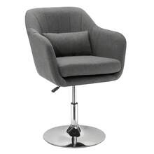 Drehstuhl, höhenverstellbarer Bürostuhl, leinenartiges Polyester, Metall, 60 x 60 x 79-91 cm, dunkelgrau - Verschiedenfarbig - Übersicht 1