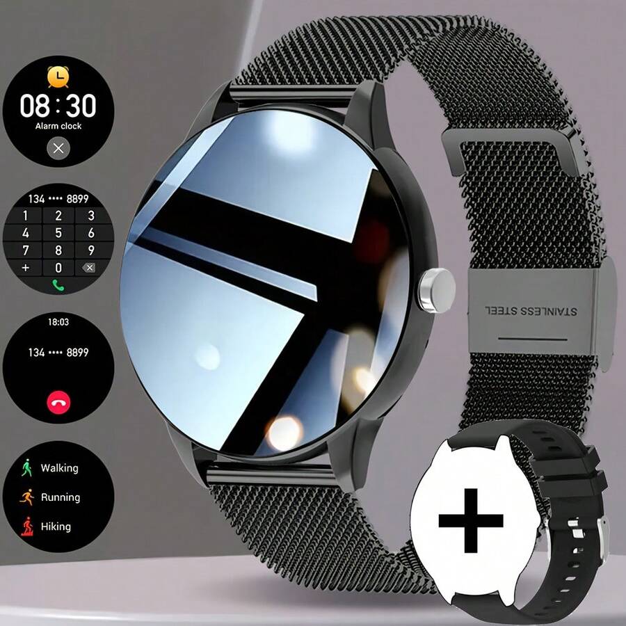 2026 Smartwatch For Women/Men, Wireless Call/SMS Function/Multiple Sports Modes/Remote Camera Control/Fitness Tracker, Compatible With Android And IOS Systems, USB Charging Port, Silicone Strap, Modern Style Design, High-Definition Screen Display, Perfect Gift For Men/Women/Couples/Parents, Outdoor Sports - View 1