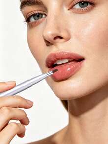3PCS Retractable Lip Brush Set, Matte Silver Aluminum,Telescopic Design,For Precise Lip Lining&Gloss Blending,Pocket-Friendly For On-The-Go Lip Makeup Touch-Ups - Silver - View 7