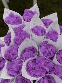 100/300pcs Purple Silk Rose Petals, For Proposal, Valentine's Day Confession, Wedding Love Decoration, Romantic Party Valentine's Day Gift - Purple - View 4