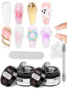 NOCIS Non-Sticky Long-Lasting Gel Tool Set, Odorless Styling Gel, Suitable For 3D Nail Art, Attaching Artificial Gems And Semi-Permanent Nail Decorations, Suitable For DIY Beginners - Multicolor - View 13