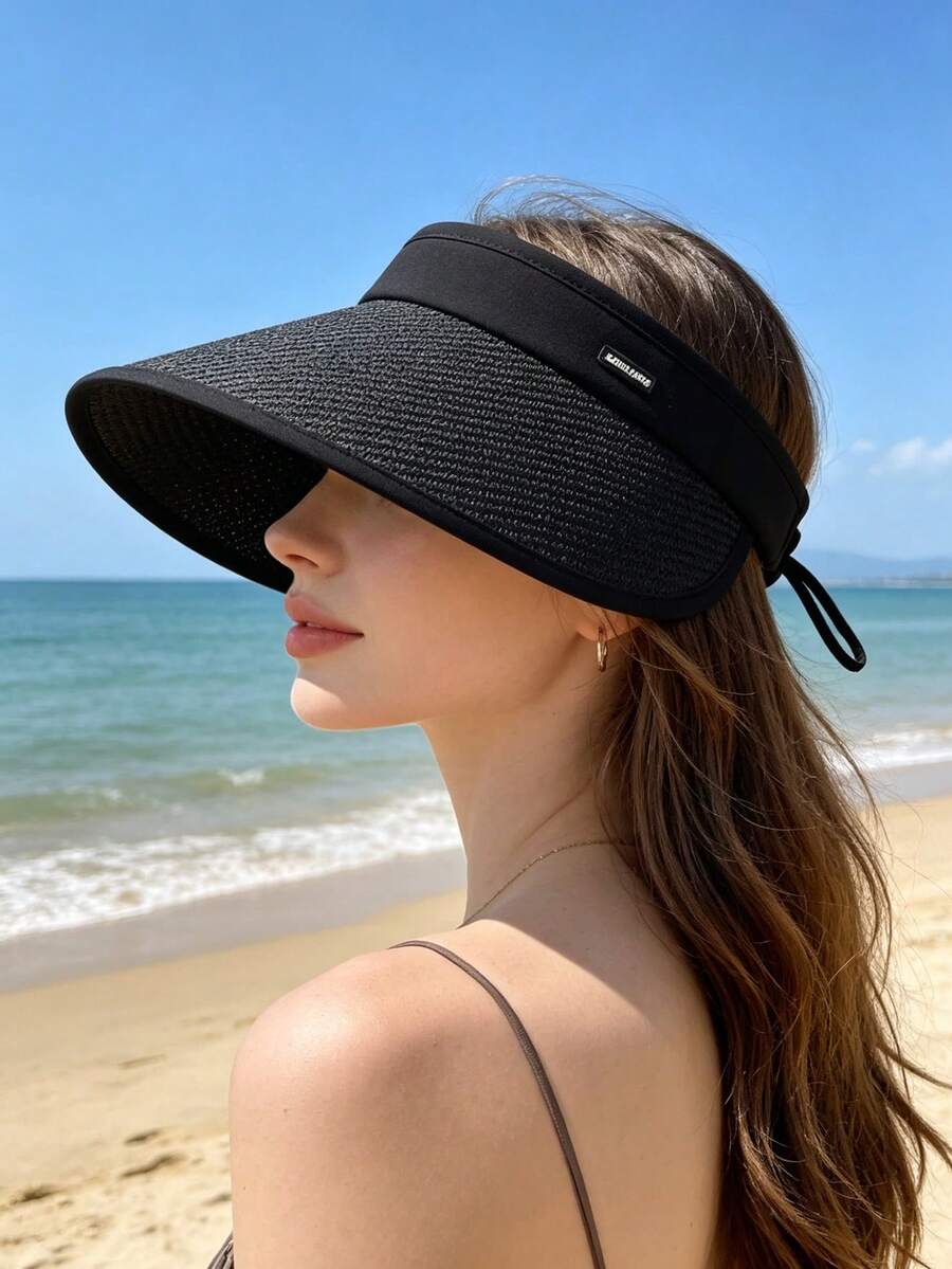 1 Stück Damen-Strohhut zum Rollen - Unisex Sommer-Sonnenhut, verstellbare Krempe, faltbar, geeignet für Strand, Golf, Sport, Angeln, Laufen, Reisen und andere Anlässe, Hüte, Hüte für Frauen, Sonnenhüte für Frauen, Strandhut - mehrfarbig - Übersicht 1
