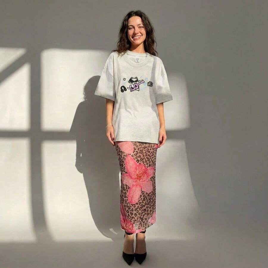 Women T-Shirts - 灰-1 - 查看 1