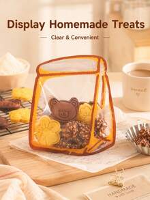 12pcs Kawaii Hand Drawn Border Clear Zip Sealing Gift Pouches Multipurpose Resealable Packaging Bags For Snacks Jewelry Holiday Party Favors Small Business Supply(Reusable Bag) - Multi-color - View 5