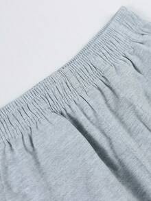1件女童舒適可愛寬鬆口袋休閒短褲，適合春夏秋戶外穿著，返校季適用 - 淺灰色 - 查看 6