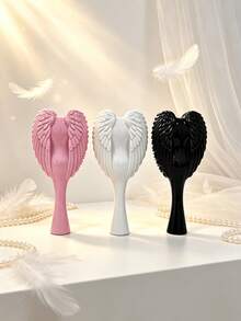 1pc Premium Angel Wings Queen Comb, Angel Wings Cushion Hairbrush, Soft Scalp Care Exfoliating Massage Comb, Dry & Wet Hair Styling Brush, 3 Colors Available For Women's Daily Salon Use - One Size - View 5