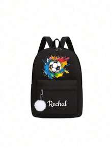 This Backpack With Soccer Pattern Can Be Customized As Your Exclusive Back-To-School Bag. You Can Also Add Personalized Elements Such As Name Or Holiday Greetings. This New Backpack Features A Nylon Zipper. You Can Add Personalized Content Like Letters, Lucky Numbers, Etc. It's Perfect For Dance Classes And Travel. Also An Ideal Choice For Birthday Gifts, Souvenir Bags, Christmas Gifts Or New Year Gifts. - Multicolor - View 14