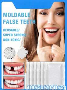 100g Moldable Solid Dental Wax, Temporary Tooth Filler, Tooth Gap Filler, Fake Tooth Filler/Tooth Decoration, Party Decoration, Film & TV Makeup Tooth Decoration, Fashionable Easy To Use - Multicolor - View 2