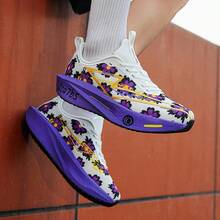 1 Pair Men's Sporty Graffiti Print Running Shoes - Violet Purple - View 10