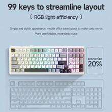 AULA F99 PRO 客製化機械鍵盤，附數字鍵盤與旋鈕，墊片結構，RGB 背光，熱插拔軸體，8000mAh 電池，有線/2.4G/藍牙連接，適合辦公與遊戲 - 查看 12