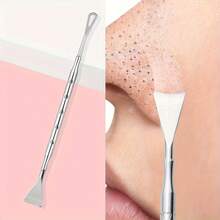 Double Headed Blackhead Removal Tool Suitable For All Light Beige Skin, A Nose Hair Cleaner, Portable Skincare Accessory, Ergonomic Handle, No Need For Electricity - Silver - View 4