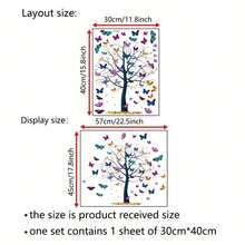 Beautiful Butterfly Tree Wall Decal, Self-Adhesive Removable PVC, Perfect For Your Living Room, Bedroom, Study, Home Decor, Living Space - Multicolor - View 9