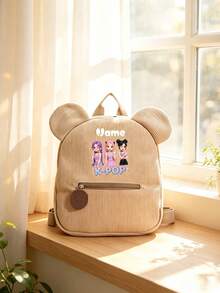 1pc Mini Back To School Personalized Customized Backpack, Casual Versatile K-POP Theme Print, Zipper Closure Nylon Material, Adjustable Shoulder Straps, Hand-Carry, Suitable For School, Shopping, Daily Outings, Outdoor Trips. Birthday Gift. - Multicolor - View 8