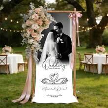 Personalized Wedding Banner Custom Fabric Welcome Sign For Wedding Ceremony And Banquet Rustic Bohemian Modern Wedding Decor Custom Hanging Cloth - Multicolor 4 - View 4