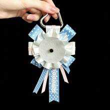 1pc Badge Decorated Flower Brooch Pin Keychain, Bag Charm Pendant, Ita Bag Decoration Accessory, Ribbon Lace Badge Display Accessory, Idol Decoration, Gift Accessory, Handmade Bow, Collectible Ribbon Fabric, Support Memorial Theme Festival Decoration Pendant - A - View 12