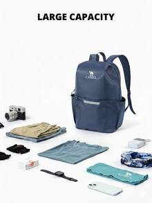 CAMEL CROWN Foldable Travel Bag, Large Capacity Backpack, Hand Luggage Travel Bag, Suitable For Business Trips, Short Trips And Fitness Storage - Navy Blue - View 5