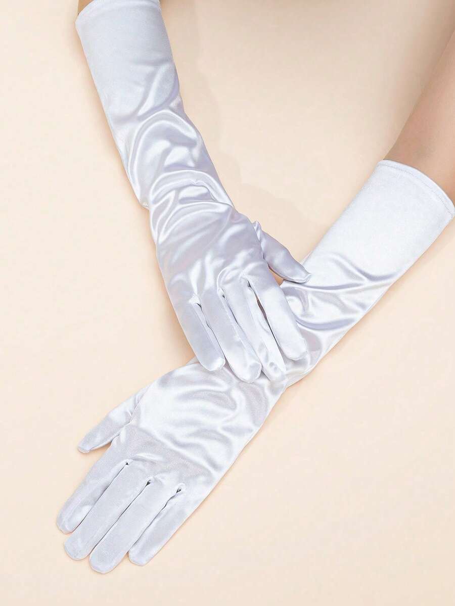 1 Pair Solid Color Minimalist Mid-Length Party Gloves