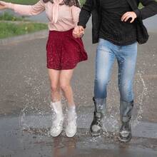1 par de cubiertas plegables y portátiles para zapatos de lluvia en color Blanco, resistentes al deslizamiento e impermeables, con Top alta, en diferentes tallas, adecuadas para exterior, escuela, oficina, hogar, viaje, ciclismo y almacenamiento de zapatos en días lluviosos. - Blanco 1 par - Ver 3