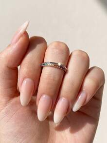 1 pieza Anillo de plata de ley 925 con strass de colores, incrustado de diamantes, accesorio de uso diario y fiesta para mujer, anillo de alta calidad - Estilo 2 - Ver 5