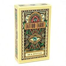 1 pieza Juego de Adivinación Misterioso Estilo Carta de Juego, Perfecto para Fiestas y Reuniones (Tatuaje) - Mostaza Amarilla - Ver 1