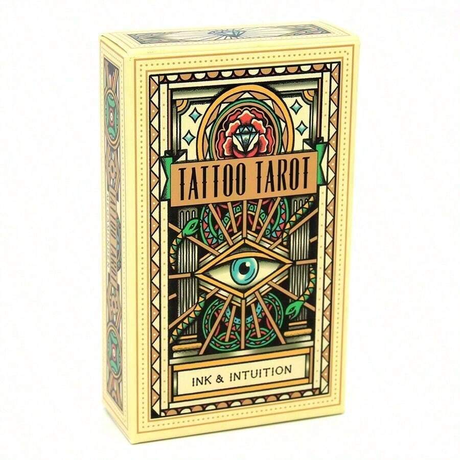 1 pieza Juego de Adivinación Misterioso Estilo Carta de Juego, Perfecto para Fiestas y Reuniones (Tatuaje) - Mostaza Amarilla - Ver 1