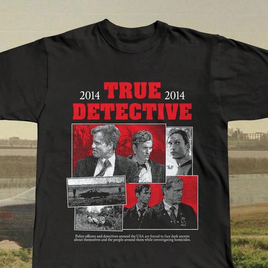 True Detective Graphic Tee, Rust Cohle Marty Hart T Shirt, Vintage ...