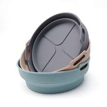 1pcHeat Resistant Foldable Silicone Bakeware, Multipurpose Air Fryer Bakeware For Oven Microwave Air Fryer, Non-Stick Foldable Cooking Basket For Baking Cakes Vegetables Fried Chicken Fries - View 6