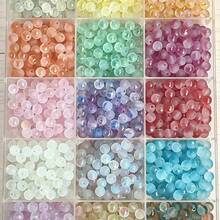 300pcs/100pcs Acrylic 0.31In Frosted Gold Sprinkled Straight Hole Round Beads, Suitable For Handmade DIY Beading Jewelry Making Crafts Accessories - Mixed Color Gold-flecked Round Beads - View 4