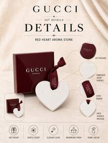 Gucci 古馳愛心擴香石6×5cm，酒紅緞帶，柔和散香，衣櫥家居裝飾伴手禮優選 - 紅色愛心 - 查看 6