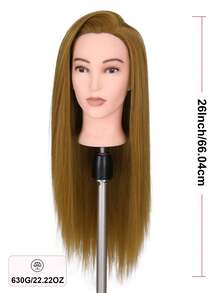 26 Inch Professional Cosmetology Mannequin Head With Unique Realistic Face – Heat Resistant Synthetic Hair For Cutting & Styling Practice, Makeup-Friendly Training Head , Braiding Practice Suitable, Halloween - View 5