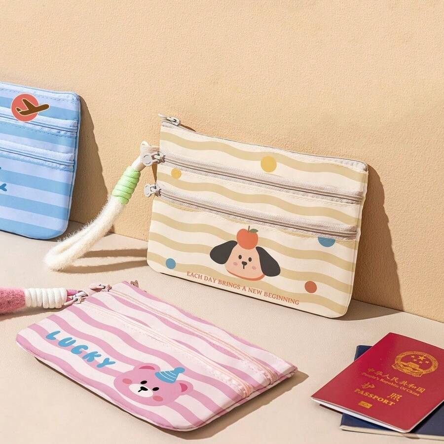 Dopamine ID Card Holder Passport Cover, Travel Passport & Ticket Organizer, Creative Portable Travel Protection Sleeve - Multicolor - View 1