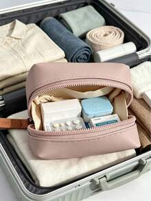Portable Mini Makeup Bag, Accessory Storage Bag, Medicine Bag, Makeup Bag With "Pill" Pattern, Medicine Storage Bag, Compact Pill Organizer And First Aid Kit Suitable For Daily Use, Outdoor Activities, Dorm Portable Medicine Storage | Multi-Functional Fabric Emergency Kit, Suitable For Health-Conscious Use Anytime Anywhere, Suitable For Travel, Outdoor Activities, Birthday Gifts, Holiday Souvenirs, Back To School Gifts, Graduation Gifts - Multicolor - View 3