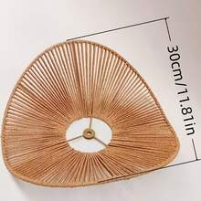 2pcs Creative Handmade Woven Pendant Light Shades, Vintage Retro Style, Hemp Rope Woven Rattan-Like Lamp Shade For Living Room, Dining Room, Bed & Breakfast, Bedroom, Loft - Round - View 3