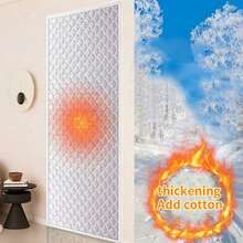 1PC White Winter Warm Window Curtain, Windproof Cold-Proof Thermal Insulation Thickened Quilted Film Window Seal For Bedroom - White - View 7