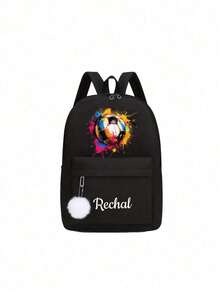 This Backpack With Soccer Pattern Can Be Customized As Your Exclusive Back-To-School Bag. You Can Also Add Personalized Elements Such As Name Or Holiday Greetings. This New Backpack Features A Nylon Zipper. You Can Add Personalized Content Like Letters, Lucky Numbers, Etc. It's Perfect For Dance Classes And Travel. Also An Ideal Choice For Birthday Gifts, Souvenir Bags, Christmas Gifts Or New Year Gifts. - Multicolor - View 21