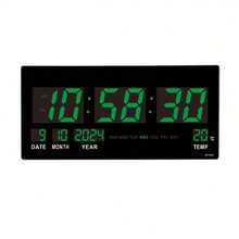 Large Digital Electronic Plug-In Wall Clock With Temperature, Time And Date Display, Electronic Clock With Power Failure Memory Function, Suitable For Living Room, Bedroom And Study Room Decoration Alarm Clock - 1PC - View 12