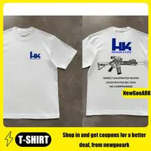 Nuova Collezione di T-Shirt 2026: T-Shirt da Uomo con Grafica H&K HK416, 100% Cotone, Assorbente del Sudore, Traspirante, Alta Qualità, Maglietta Casual per Movimenti Facili - Bianco - Visualizzare 1