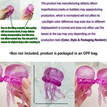 1 pieza Juguete antiestrés de medusa transparente con tema submarino de rebote lento, TPR elástico suave y transparente para alivio del estrés, decoración de escritorio, mini gadget de relajación para oficina, regalo para fans de conciertos, accesorio a juego para escritorio con fotocarta - Multicolor - Ver 11