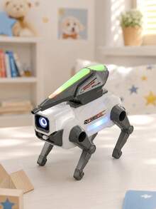 Robot Anjing Elektrik dengan Lampu, Suara, dan Musik, Mainan Edukasi Interaktif yang Bisa Berjalan, Mainan Sensorik untuk Anak Laki-laki, Mainan Anak, Mainan untuk Bepergian - Anjing robot putih - View 2