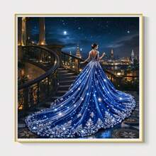 1PC DIY 5D Diamond Painting Kit Elegant Woman Pattern - Round Full Drill Art Mosaic Craft, Home Wall Decor, Unframed - No Frame - View 3